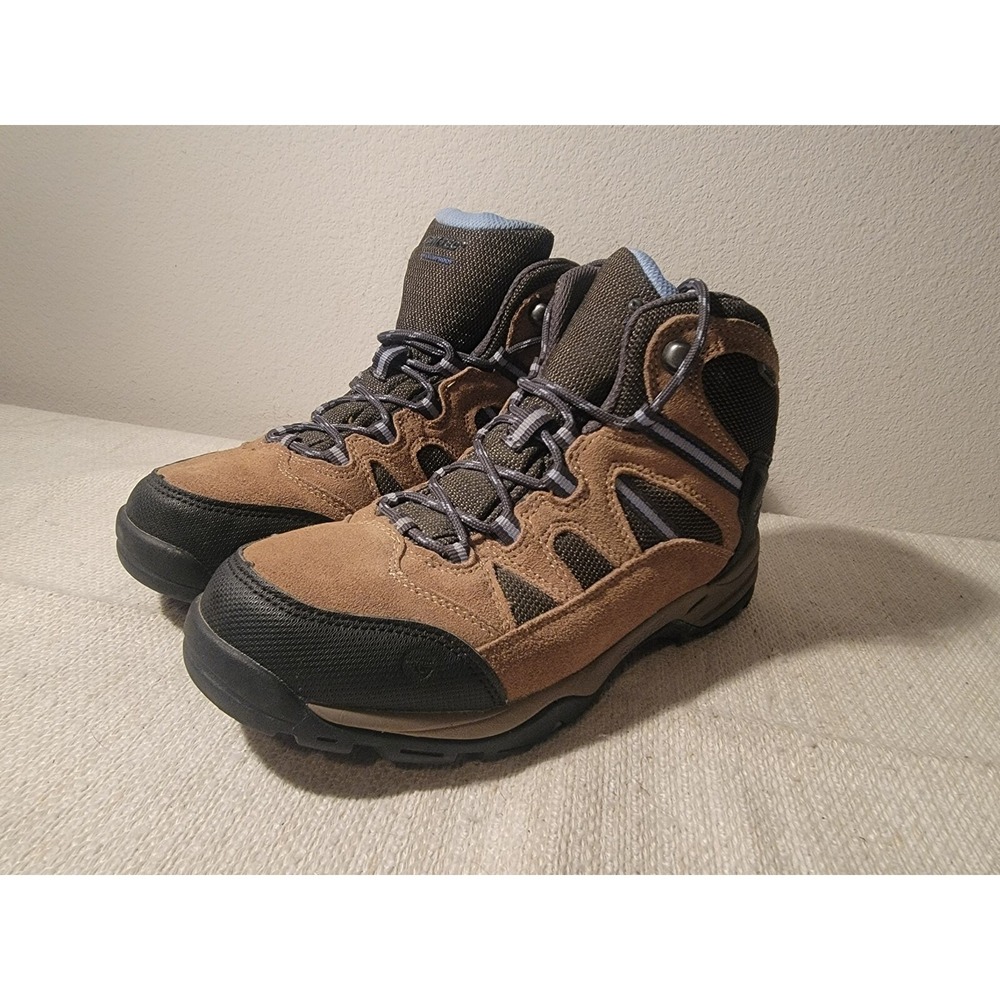 Hi-Tec Women's‎ Size 8 Gunnison Mid Brown Blue Waterproof Lace-Up Dri-Tec Boots
